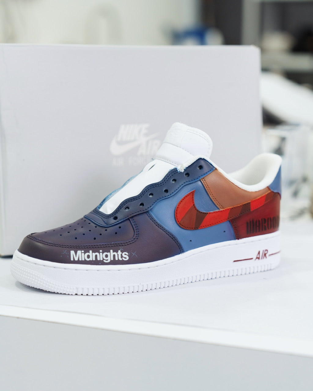 Taylor Swift-Inspired: Customizing Nike Air Force 1s with Midnight and Maroon Magic